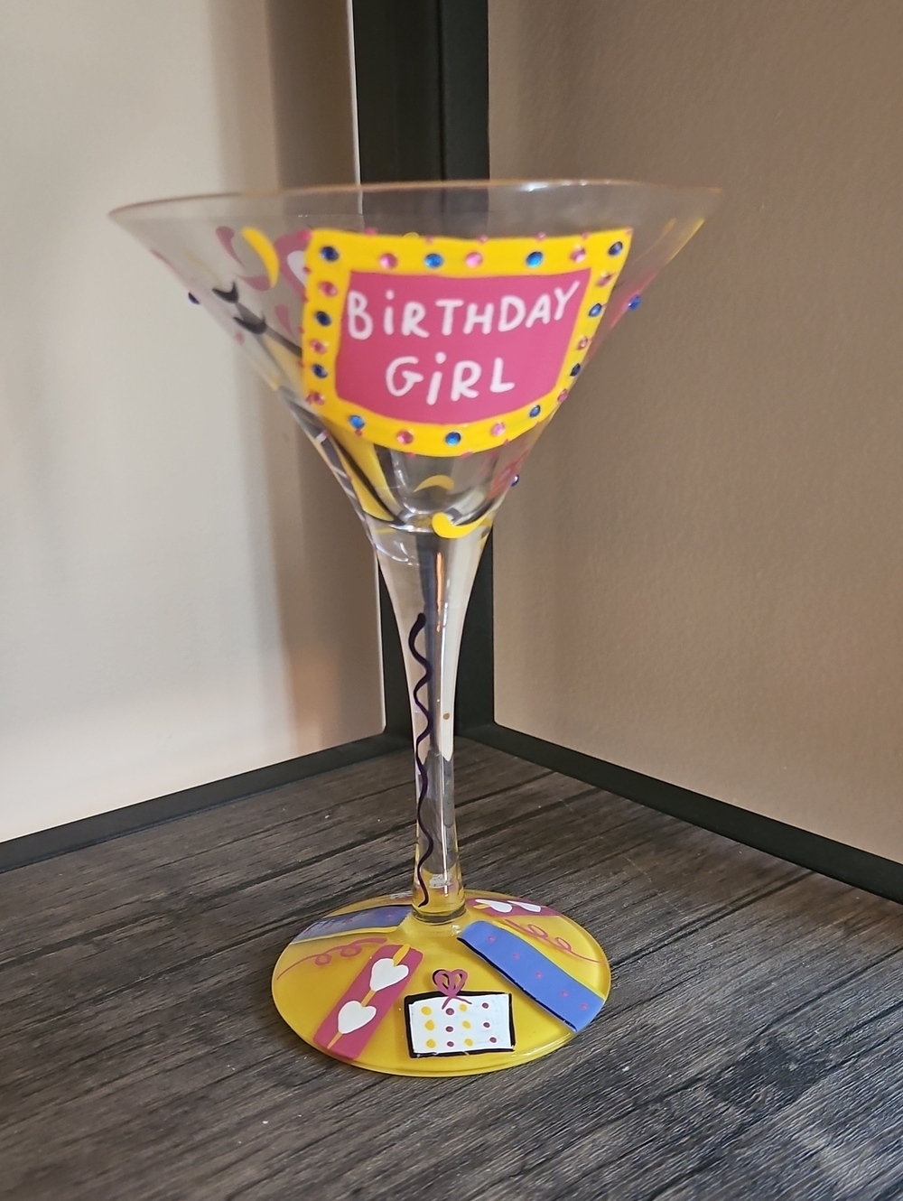 Lolita Yellow Birthday Girl Martini Glass